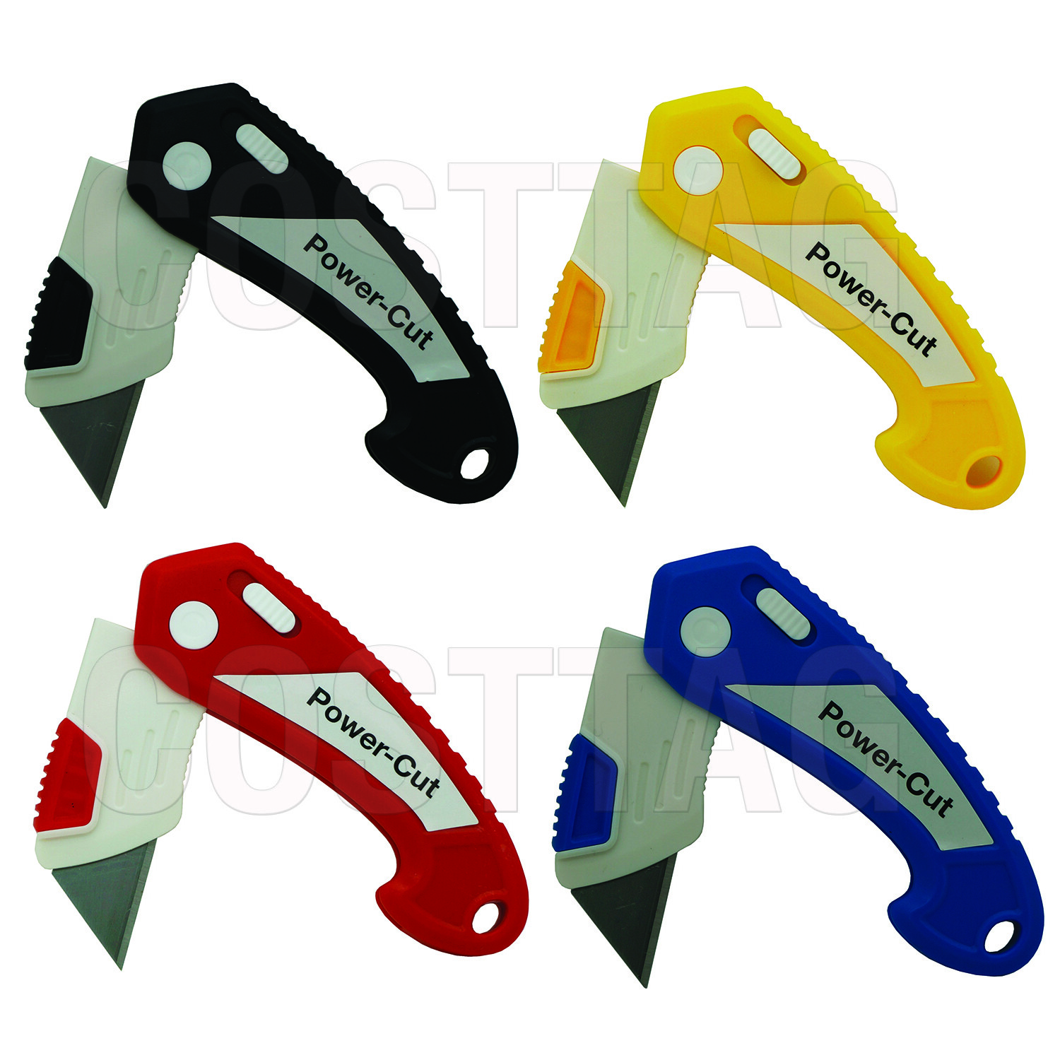4-Pack Folding Utility Knife Box Cutter, Quick Change Blade with Lock Blade