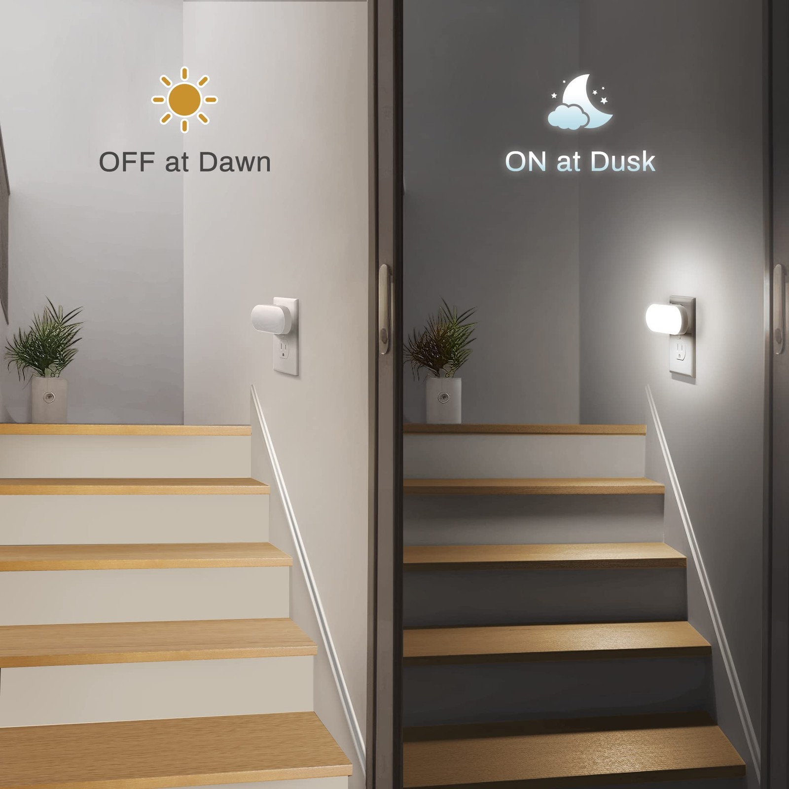 Led Night Light,Night Lights Plug into Wall,Dusk to Dawn Sensor | 1W 5000K Dimma
