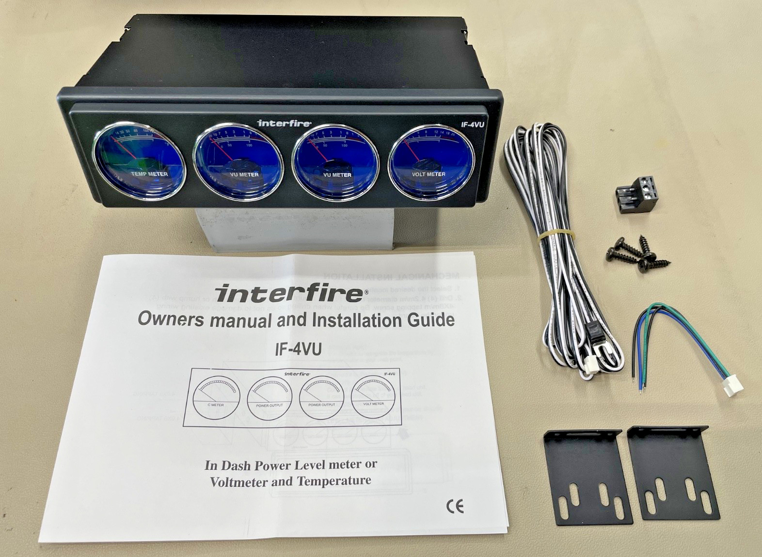 Old School Interfire, IF-4VU, VU Gauge Display Indi-Glow Sound Level Meter, NOS