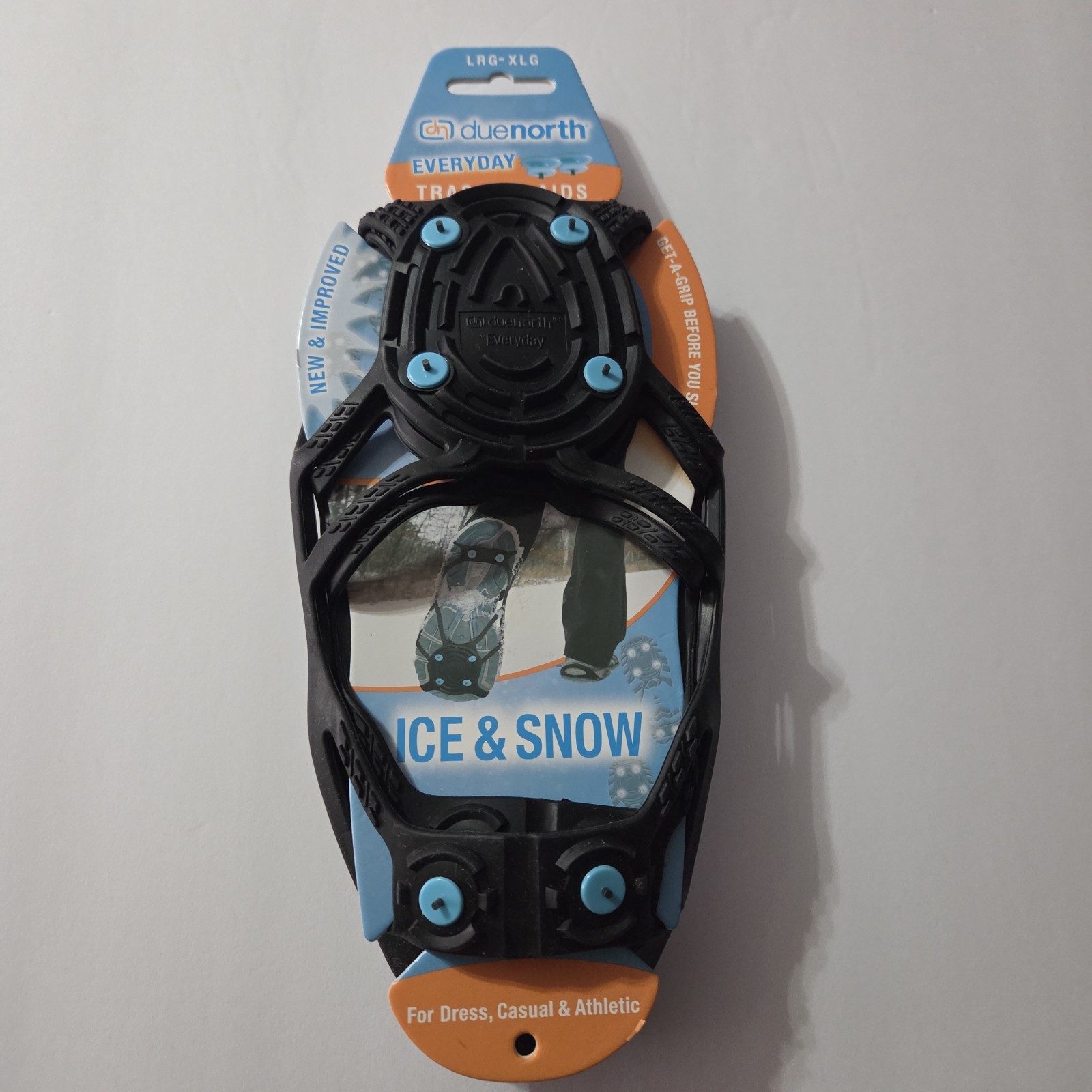 Due North (1 Pair) Black W/2PK Spikes LRG-XLG for Ice & Snow Traction Aids
