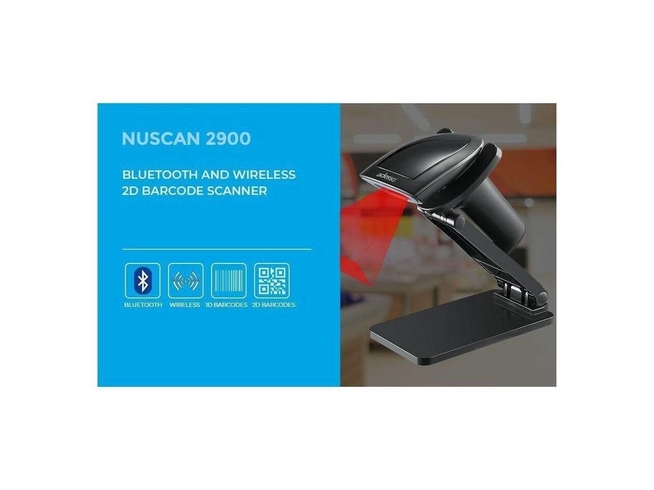 Adesso NuScan 2900 Bluetooth and Wireless 2D Barcode Scanner - Wireless Connecti