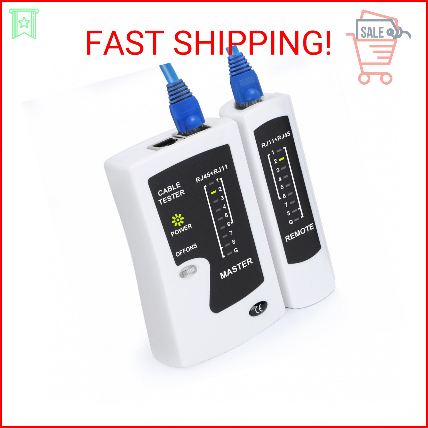 RJ45 Cable Tester Network Cable Tester Ethernet Wire Test Tool for LAN Phone RJ4