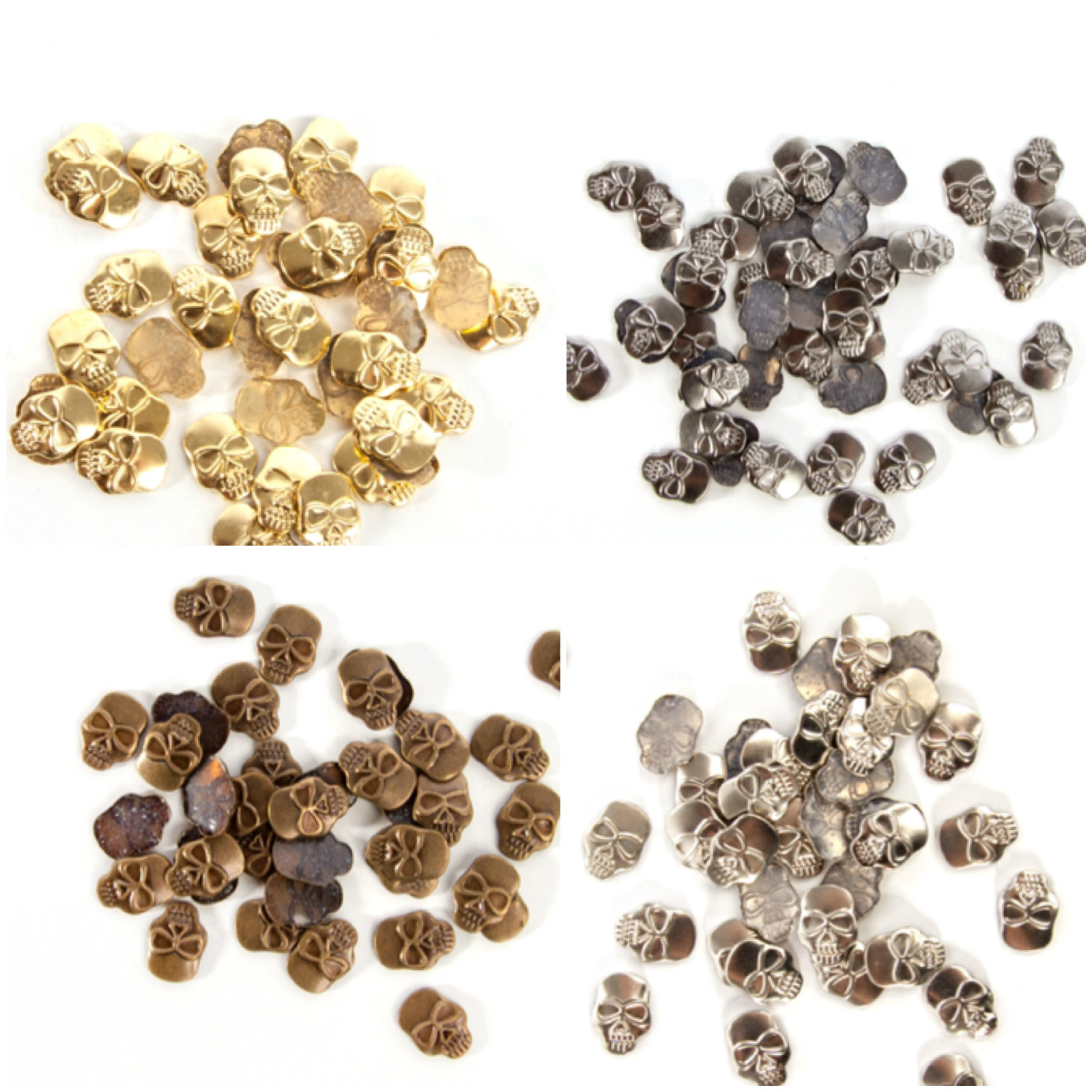15mm-Iron-on Hot Fix Metal Skull Studs Garments shoes Bags Belts Jeans UK