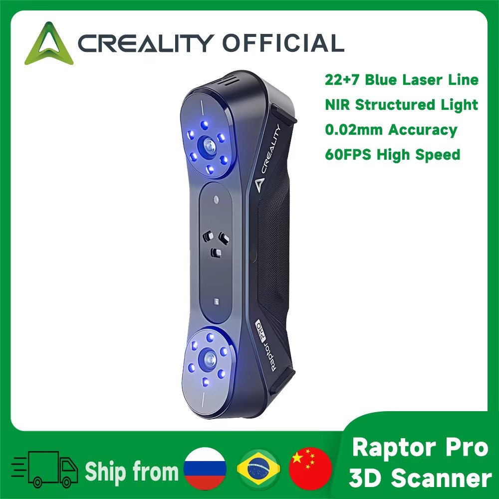 Creality Raptor Pro 3D Scanner Dual Mode 22+7 Blue Laser Line/Nir 0.02Mm Accurac