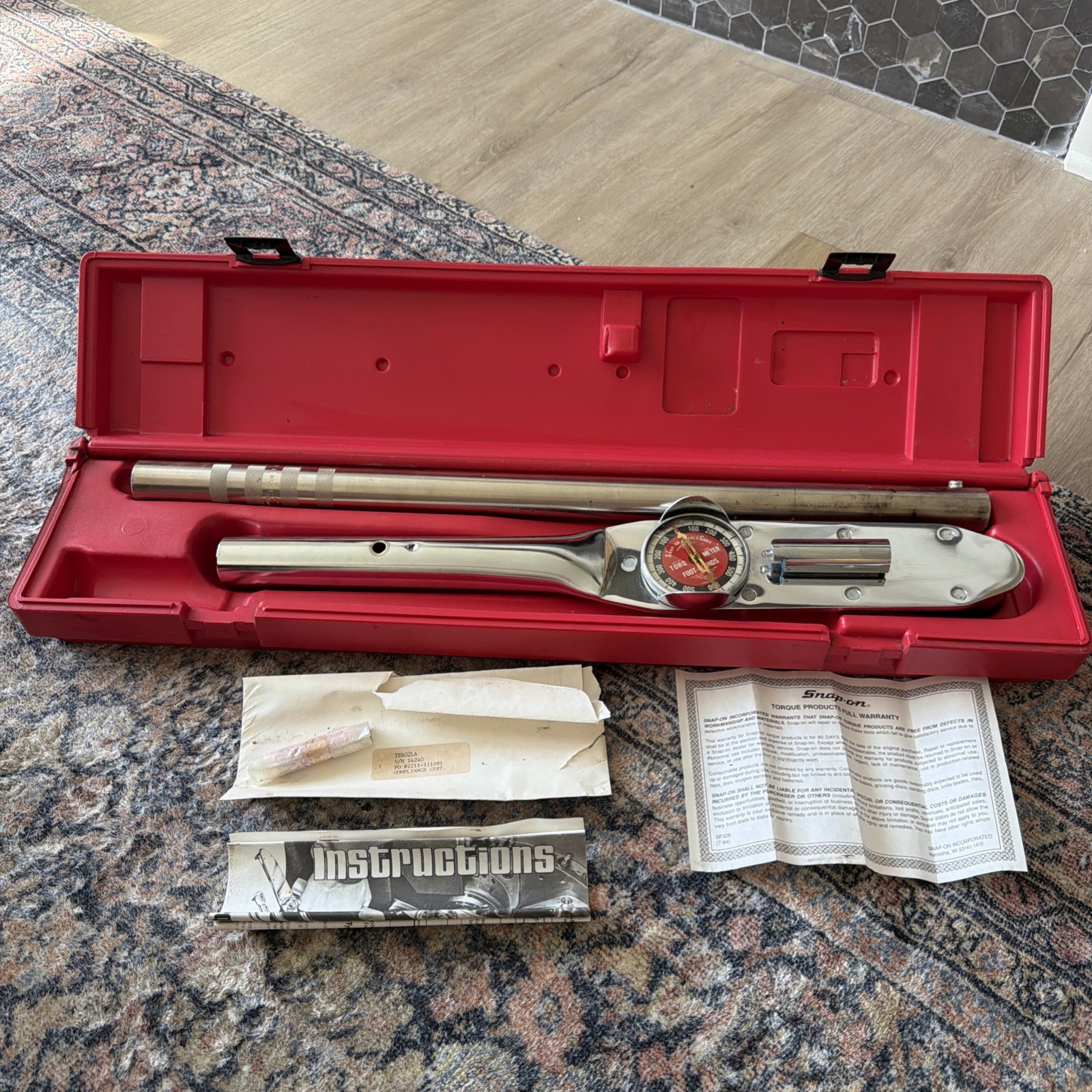 Snap On TE602LA Torqometer 600 Ft Lb 3/4" Drive