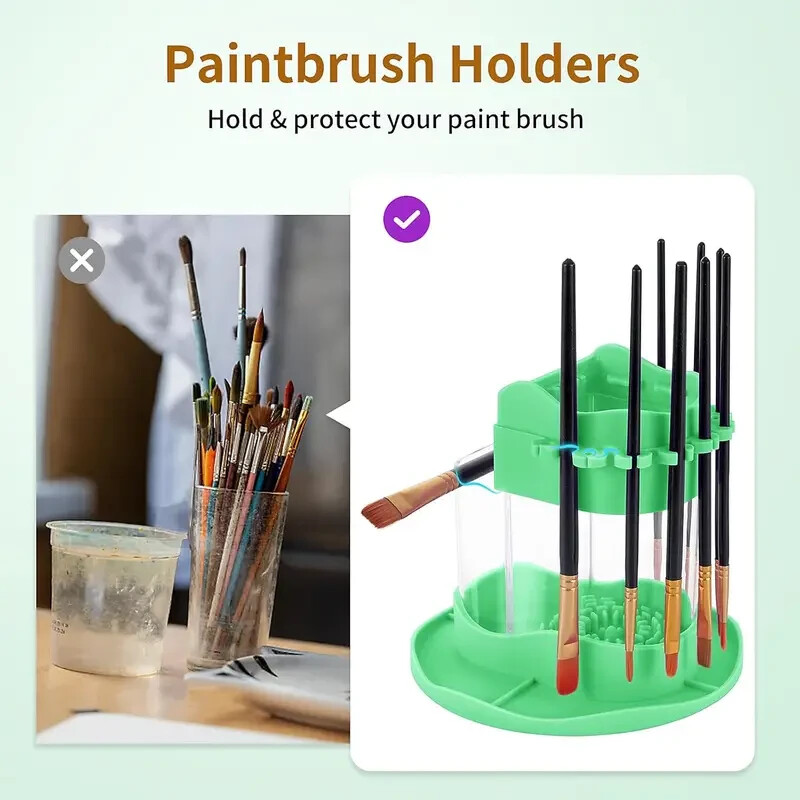 Painting Brush Cleaner Rinse Cup, Washable Silicone all-in-one brush cleaning
