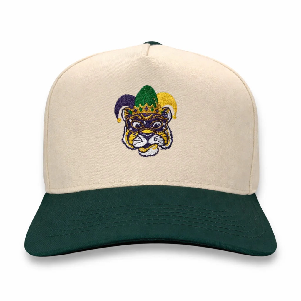 Tiger Gras Retro Hat White Performance Embroidered Hat Mad Capper
