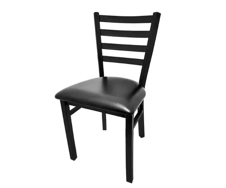 Oak Street Manufacturing Ladder Back Metal Frame Dining Chair w/ Vinyl Seat