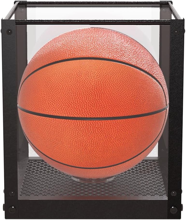 J JACKCUBE DESIGN Acrylic Basketball Display Case, Clear Clear, Black