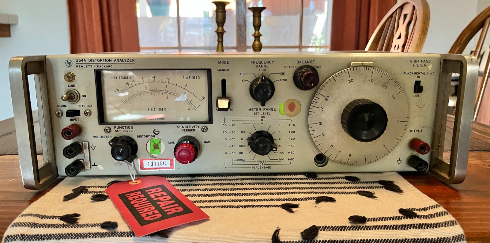 Hewlett Packard HP 334A - Distortion Analyzer - For Parts Only, Untested