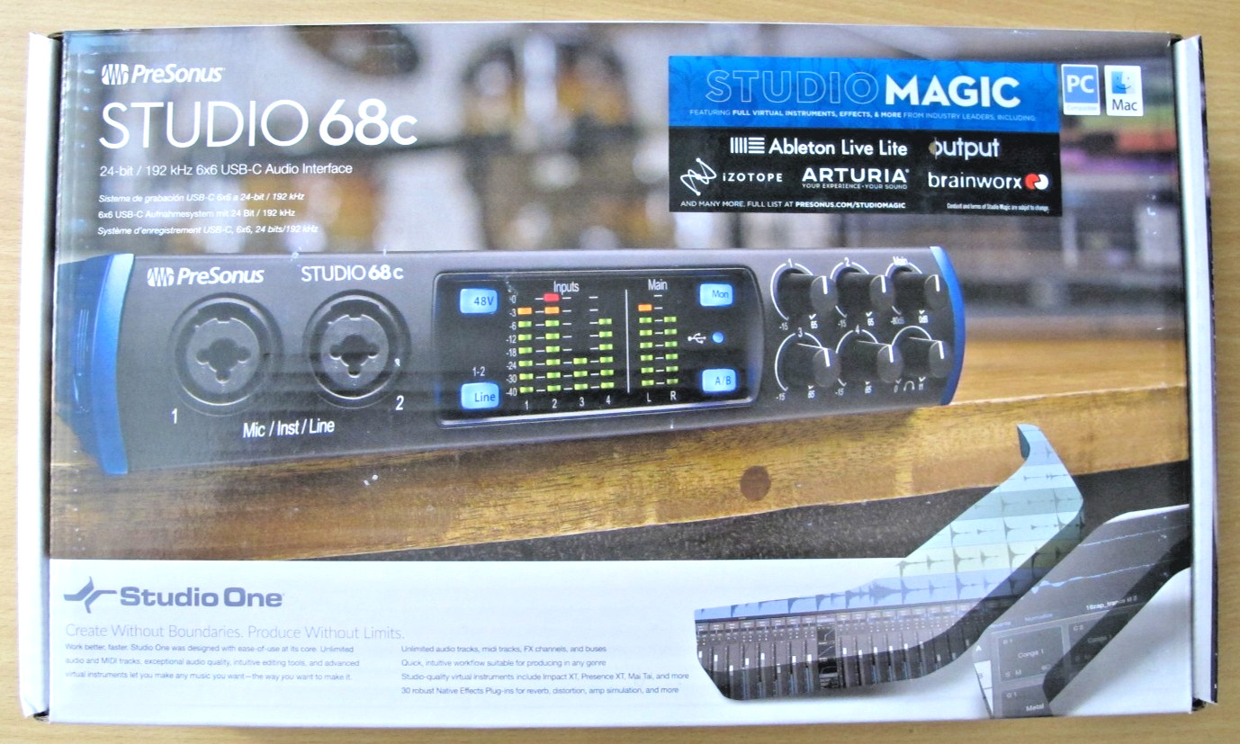 PreSonus Studio 68C 6X6 USB Type-C Audio/MIDI Audio Interface New Open Box