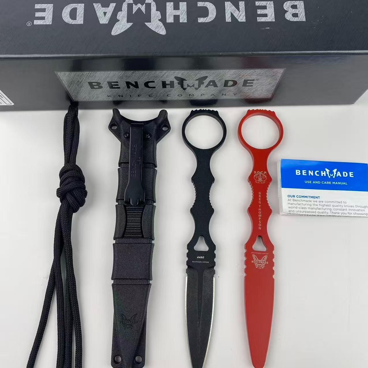 Benchmade SOCP Combo | Black Sheath 440C Steel Fixed Blade Knife 176BK-COMBO