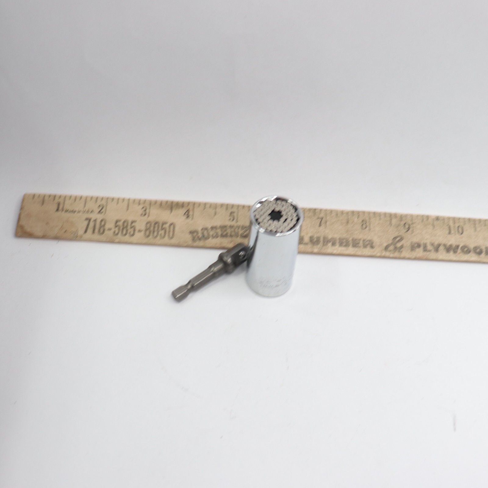 Universal Socket with Power Drill Adapter Silver 1/4"-3/4"