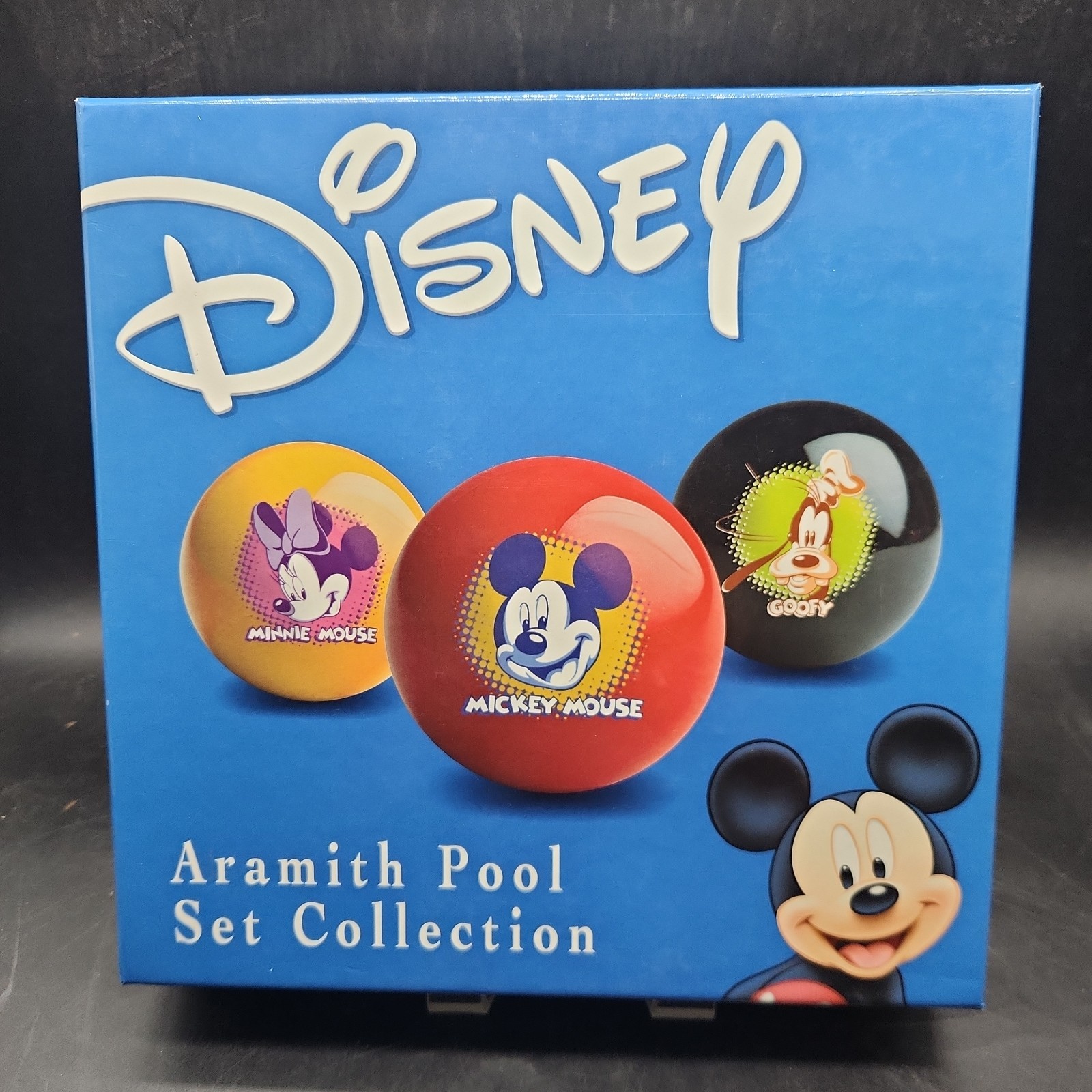 2002 Disney ARAMITH Mickey Minnie Goofy Pool Ball Billiard Set NIB  Vintage