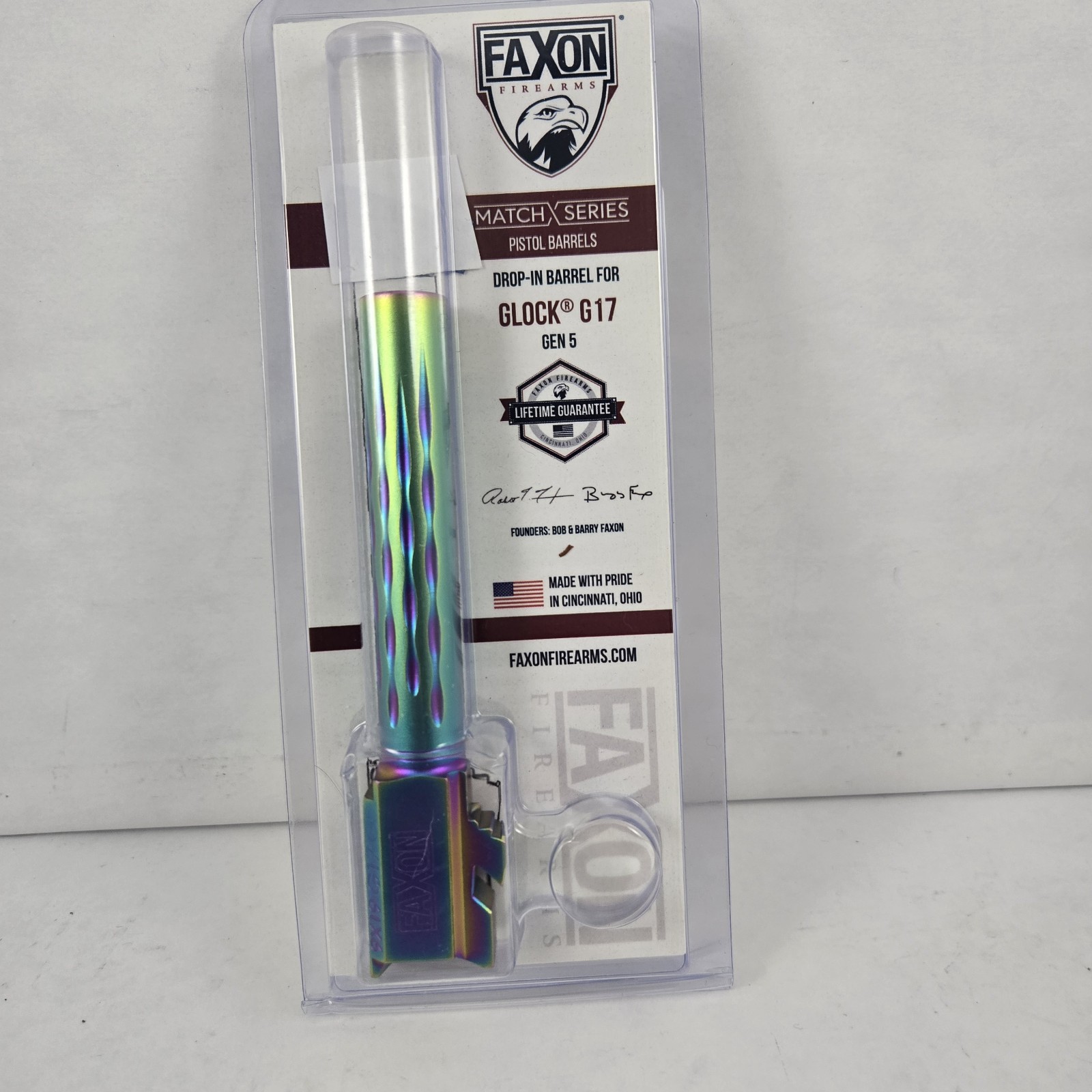 New Faxon Glock 17 G17 Gen 5 Barrel Chameleon Match Flame Fluted 9mm