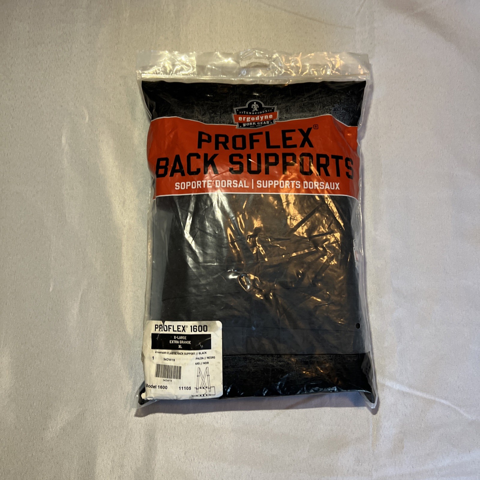 Ergodyne Tenacious Work Gear Proflex Back Supports #1600  Black Xtra Large