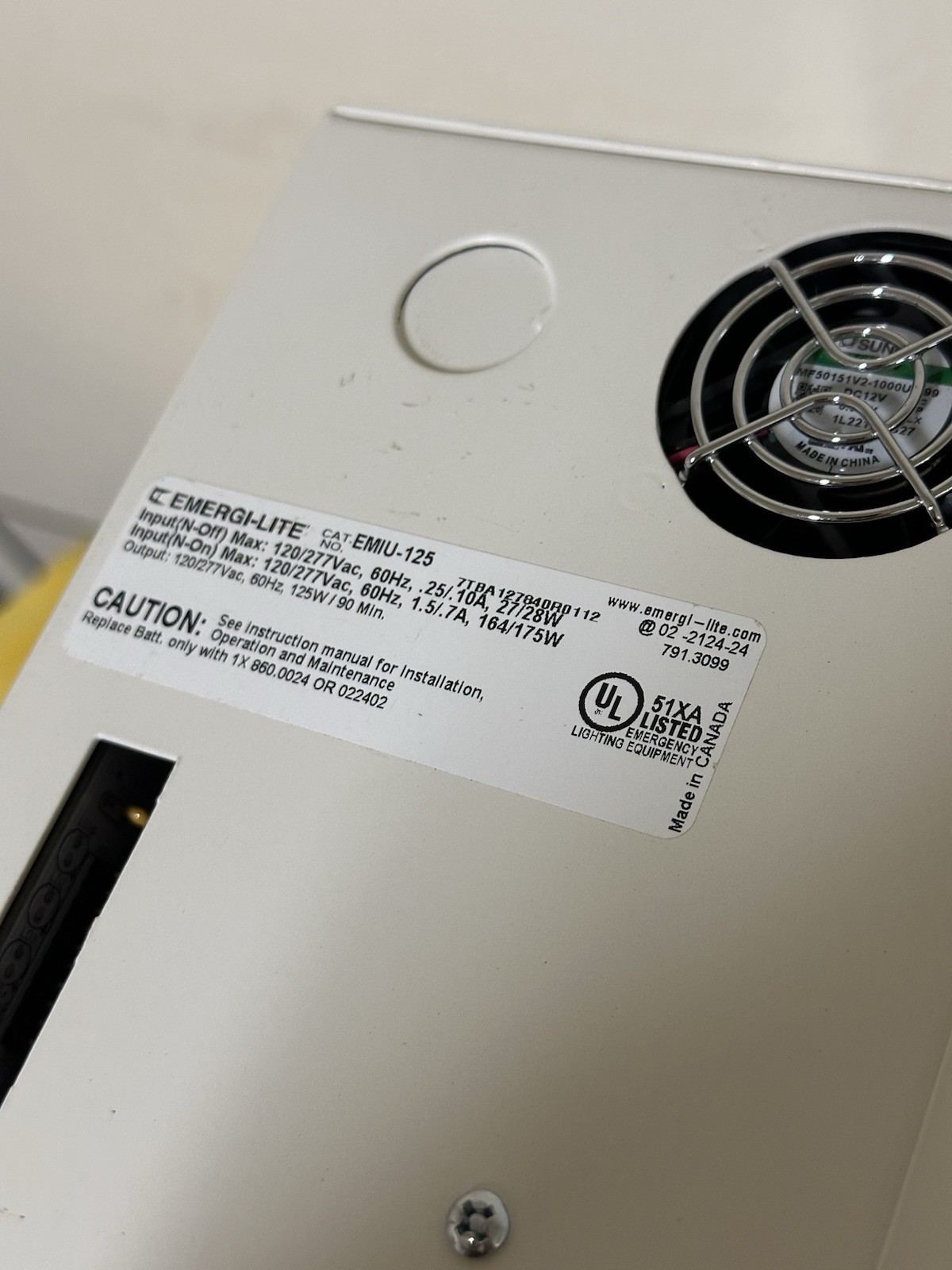 Emergi-Lite Mini-inverter EMIU-125 Wall Mount 120/277 Volt AC 125 Watt Nexus S8