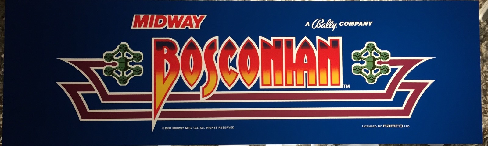 Bosconian Arcade Marquee 26"x8"