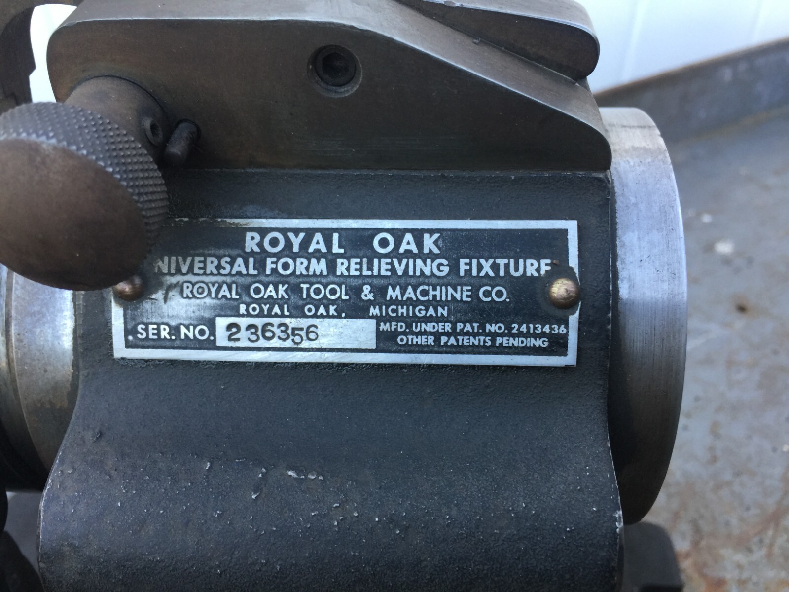 NICE ROYAL OAK UNIVERSAL FORM RELIEVING FIXTURE
