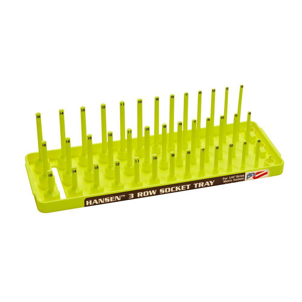 Metric Semi-Deep Deep Socket Holder in Hi-Viz Yellow 1/4 In. Drive