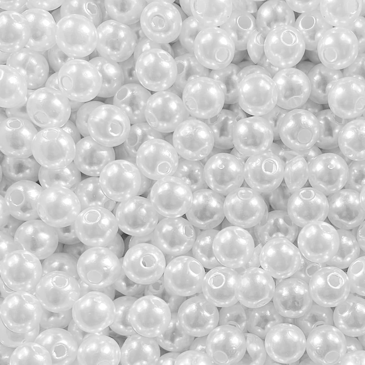 Pearl Beads for Jewelry Making - 1000 PCS 8mm White Pearls for Jewelry Making, P