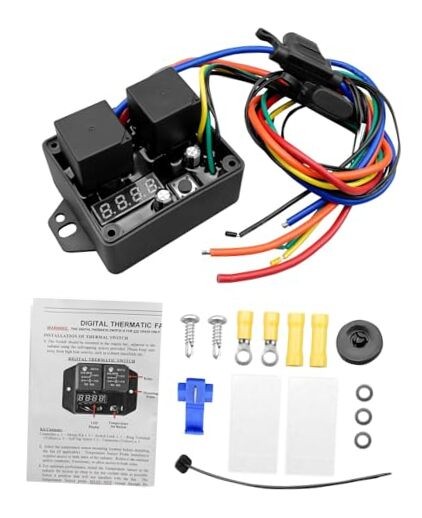 Digital Thermatic Fan Switch Kit 12V and 24V Replace DC-0444 Adjustable