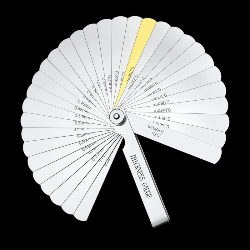 Feeler Gauge 0.04-0.88mm 0.0015-0.035" 32 Pieces Stainless Steel Thickness Gauge