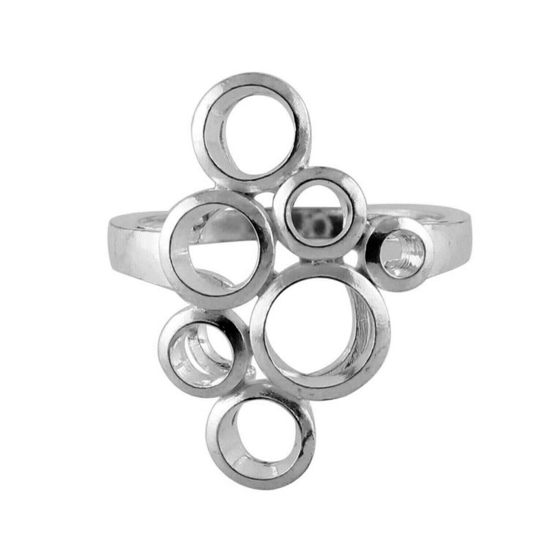 Semi Mount Ring 5MM Round Shape Cluster Women Ring 925 Sterling Silver Jewelry