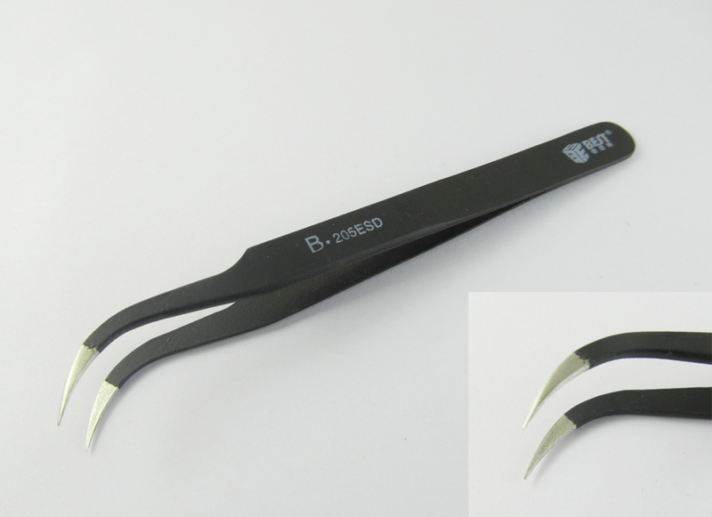 Stainless Steel Anti Static Precision Tip Tweezers ESD PC Laptop Repair Tool 205