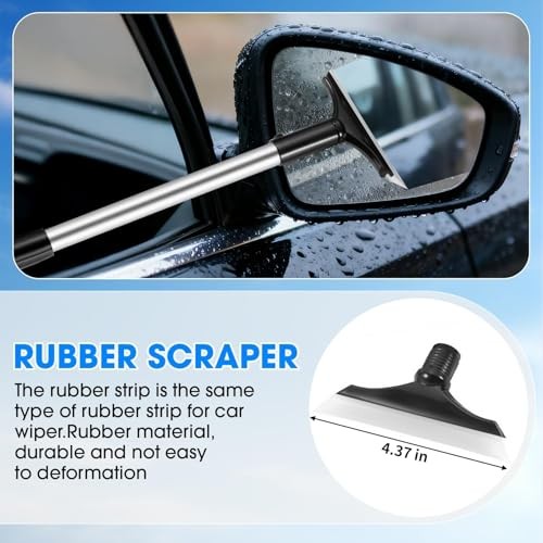 Windshield Cleaner Tool, Car Interior Cleaning Kit with Extendable Handle Blue