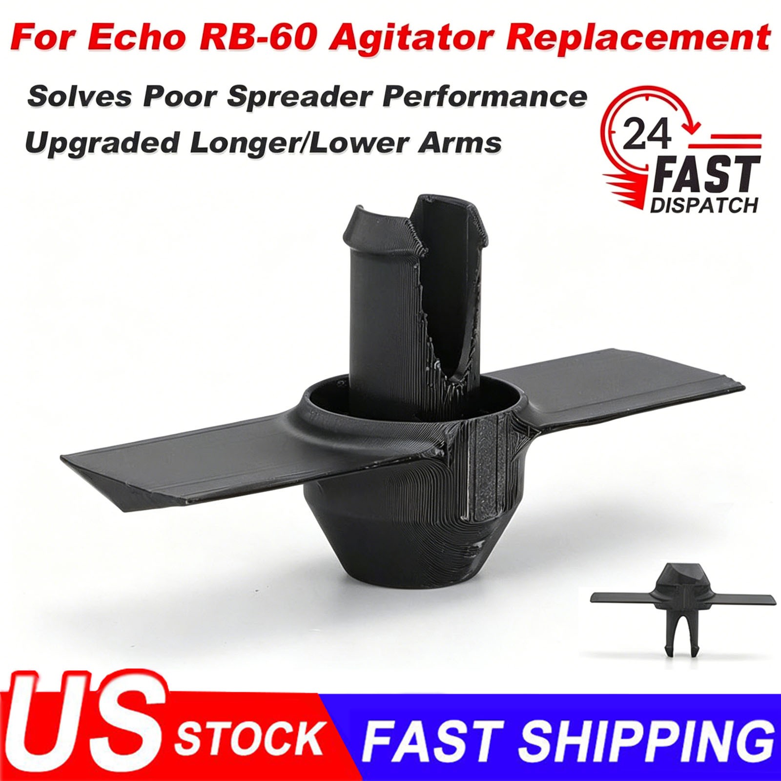 For Echo RB-60 Agitator / Upgraded To Improve Spread Width / USA Made