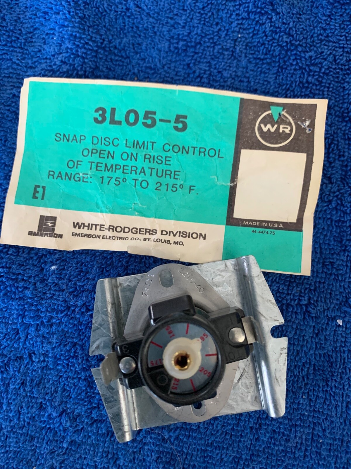 New White-Rodgers Adj Snap Disc Limit Control 3L05-5 SM1628 Range 175 to 215F