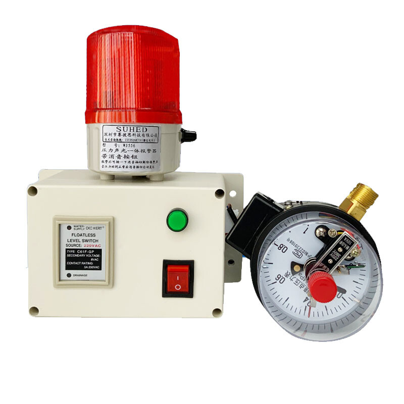 105dB High/Low Air Pressure Alarm Water Oil Pressure Sound Light Alarm 110V-230V