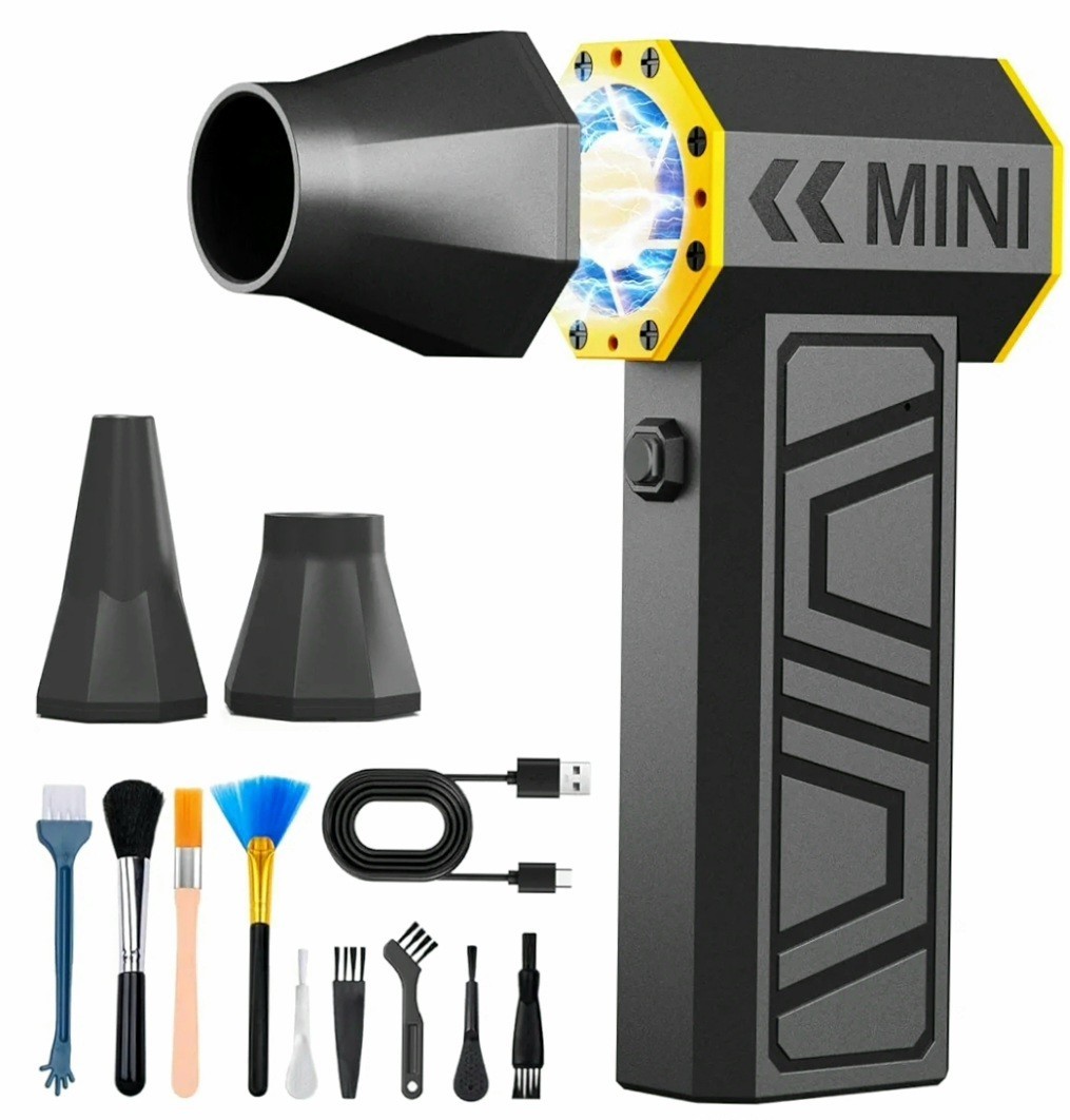 Electric Compressed Air Duster 180000RMP Cordless Cleaner Blower 4 Speed.