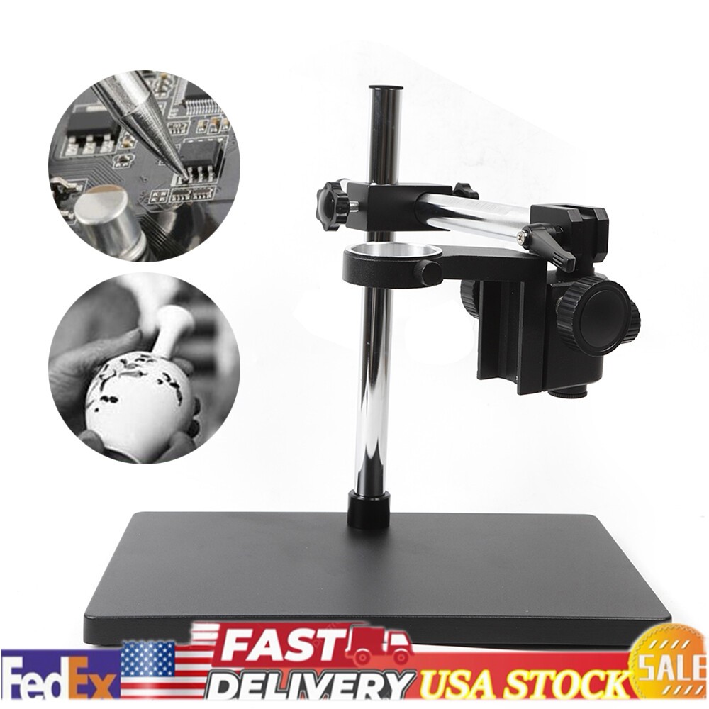 Microscope Camera Adjustable Boom Large Stereo Arm Table Stand Holder 20mm Ring