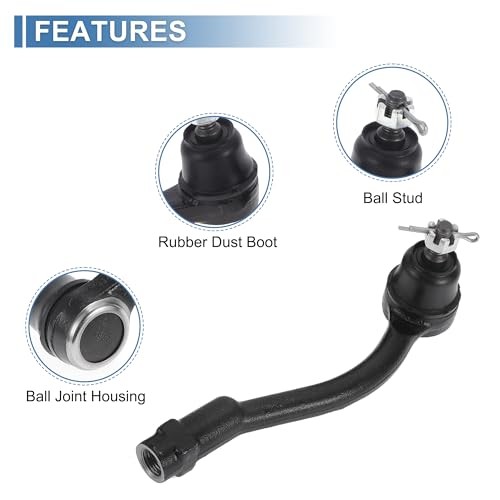 2pcs Front Outer Tie Rod Ends Kit Suspension Steering Tie Rod End for Kia