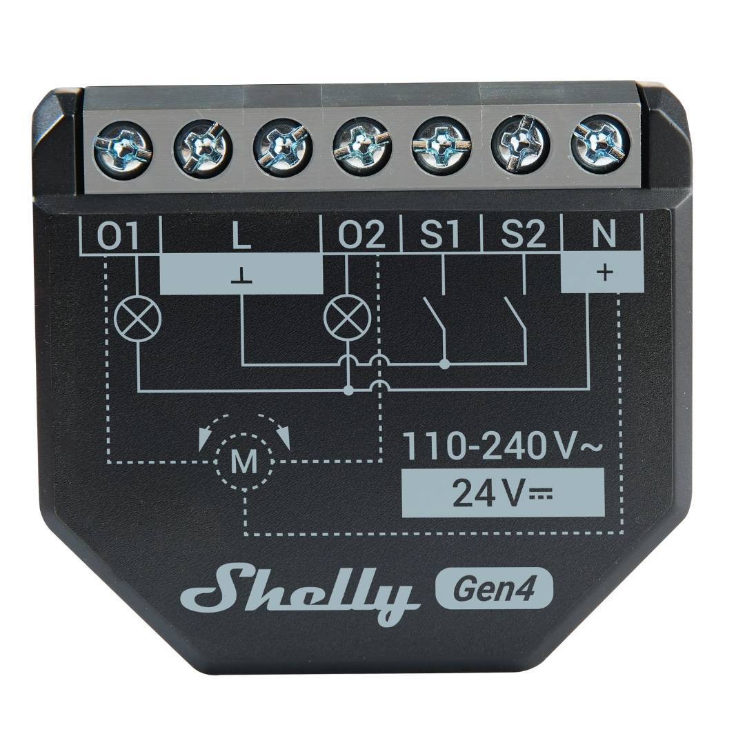 Shelly 2PM Gen4. 2 Channel Smart Relay. Covers, Blinds, Motors. Power Monitoring