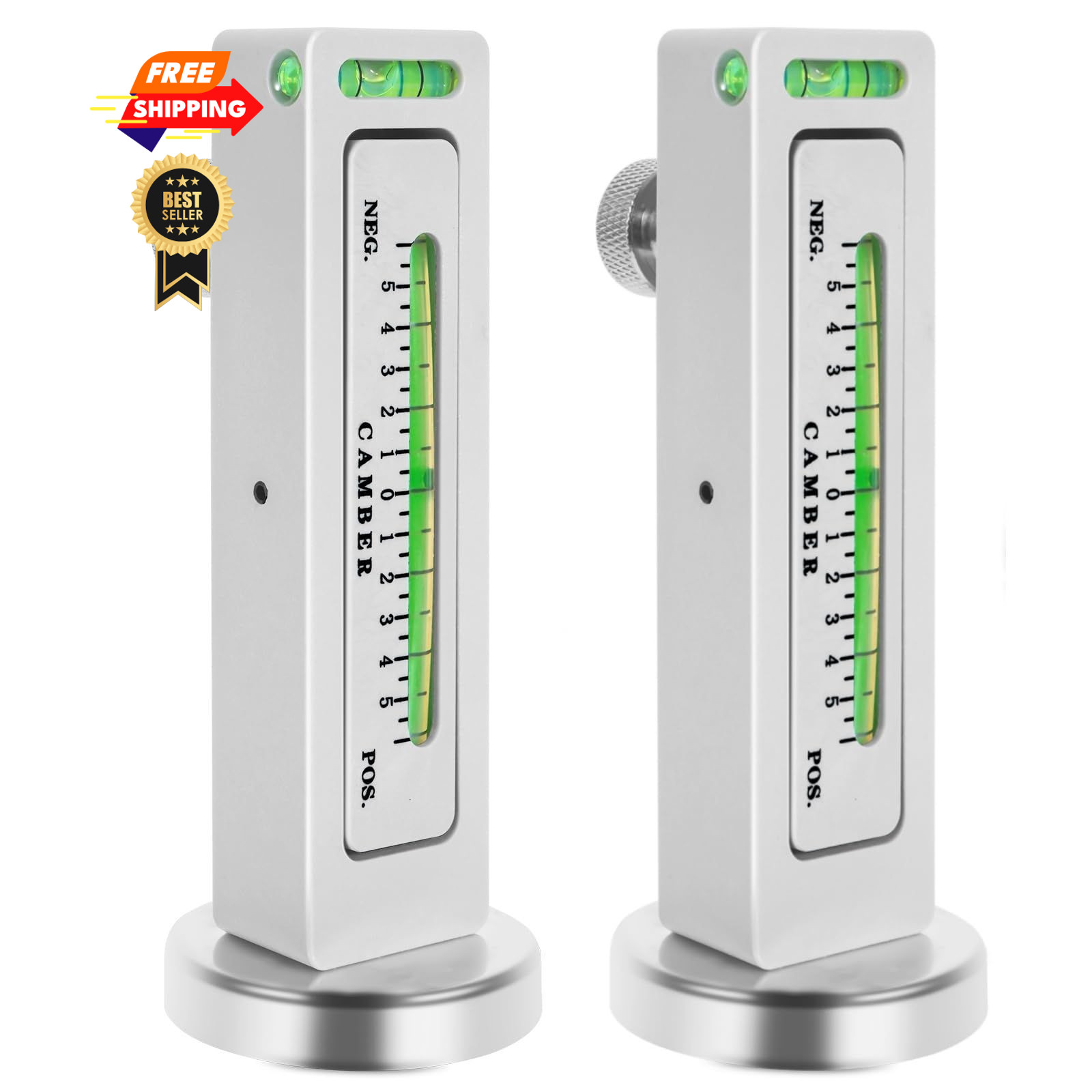 Ziopetru 2 Pack Magnetic Camber Gauge, Wheel Alignment Tool for 2 PACK, White