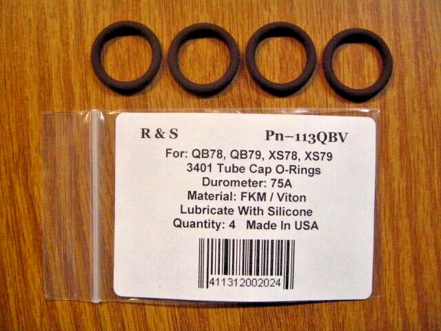 4 QB78, QB79, XS78, XS79 3401 Tube Cap O-rings / R&S 113QBV