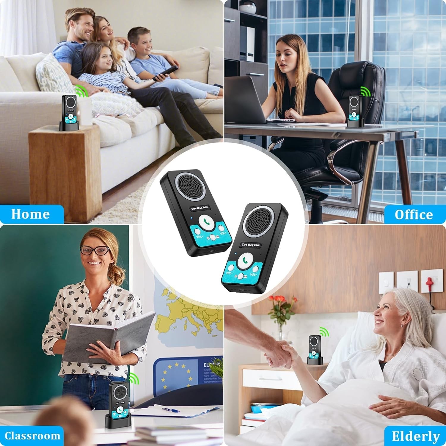 Wireless Intercom System for Home Office Classroom Long Range 2 Way Audio