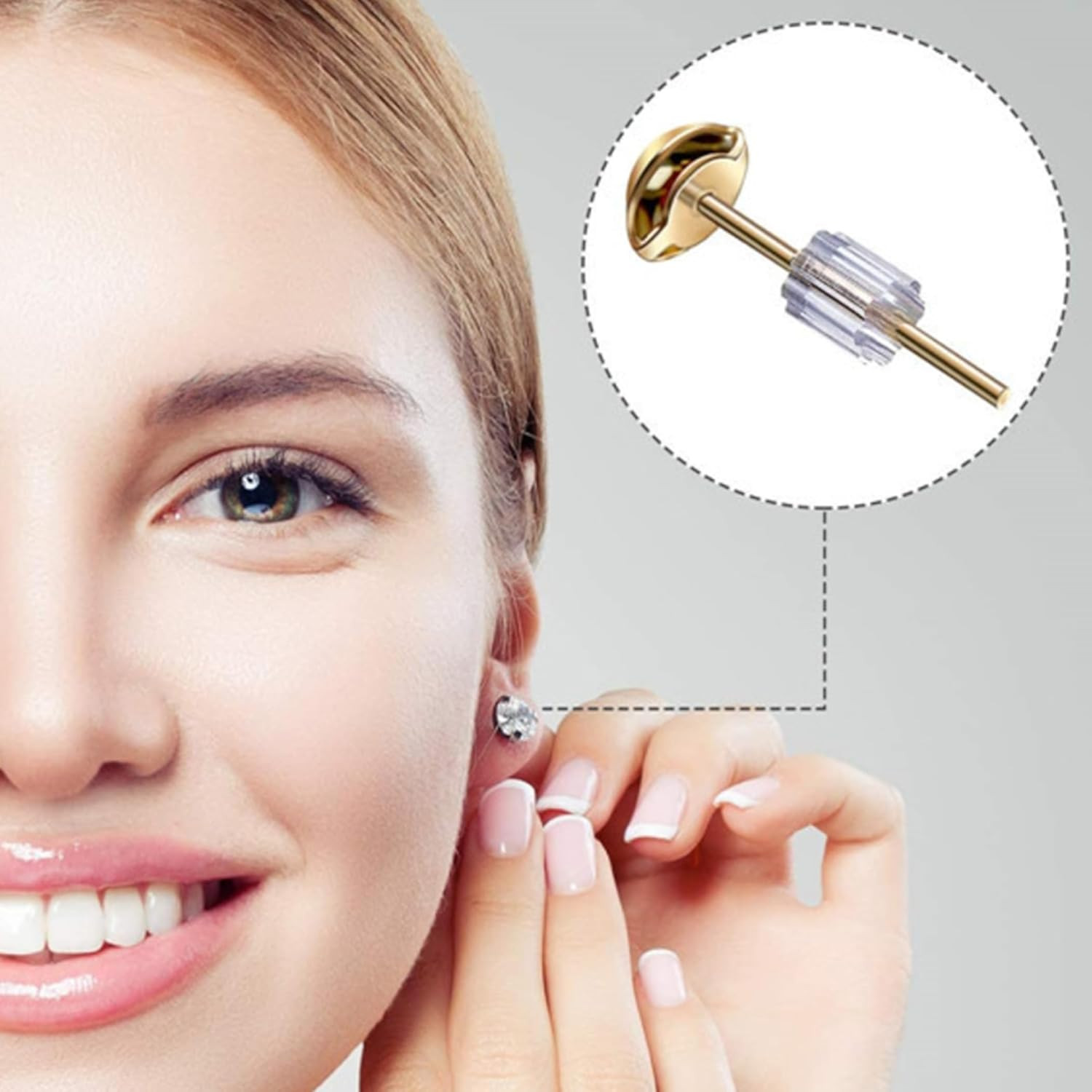 Silicone Earring Backs, 200 Pcs Soft Clear Hypoallergenic Replacement Stoppers f