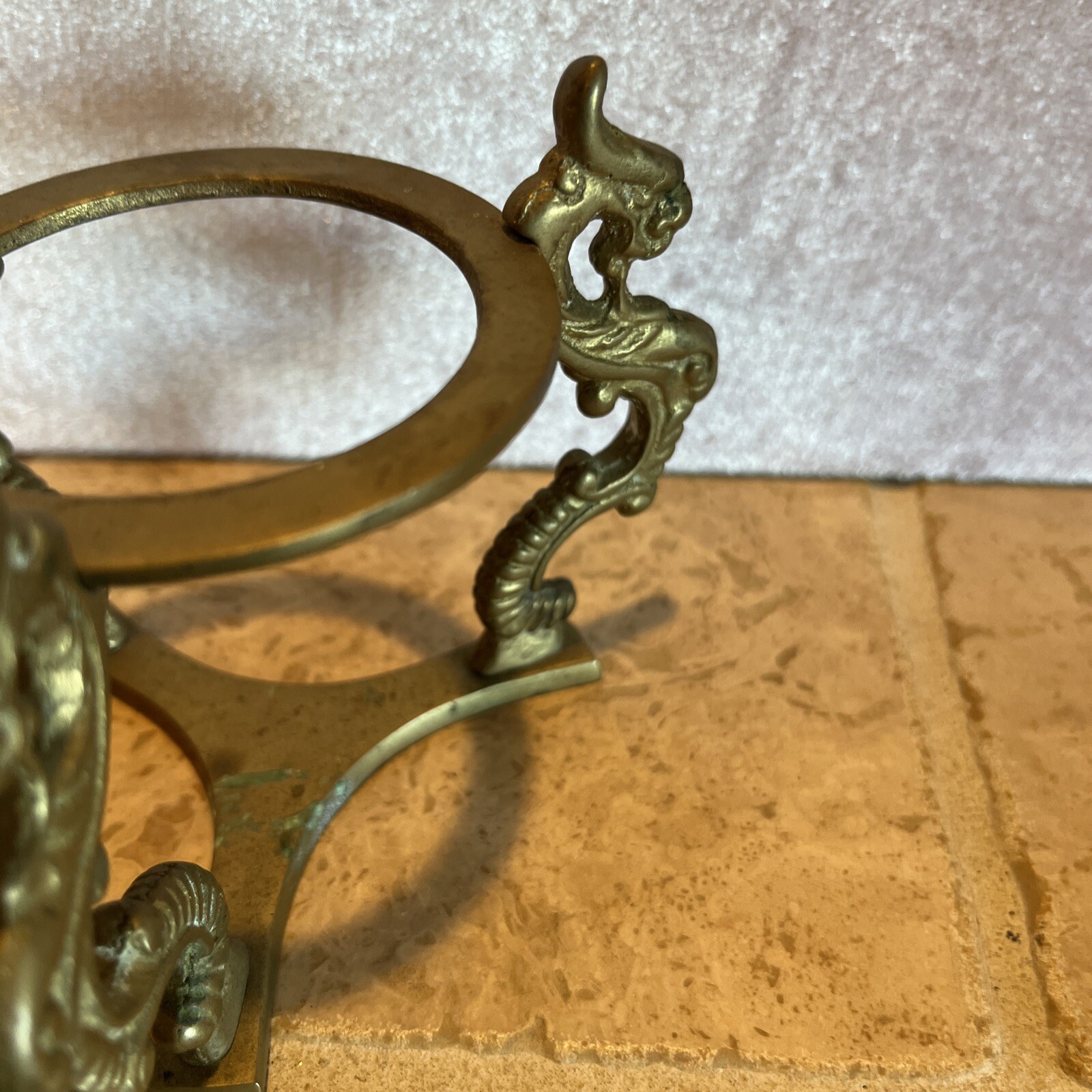 Sphere Brass Dragon Stand Mythical candle or globe
