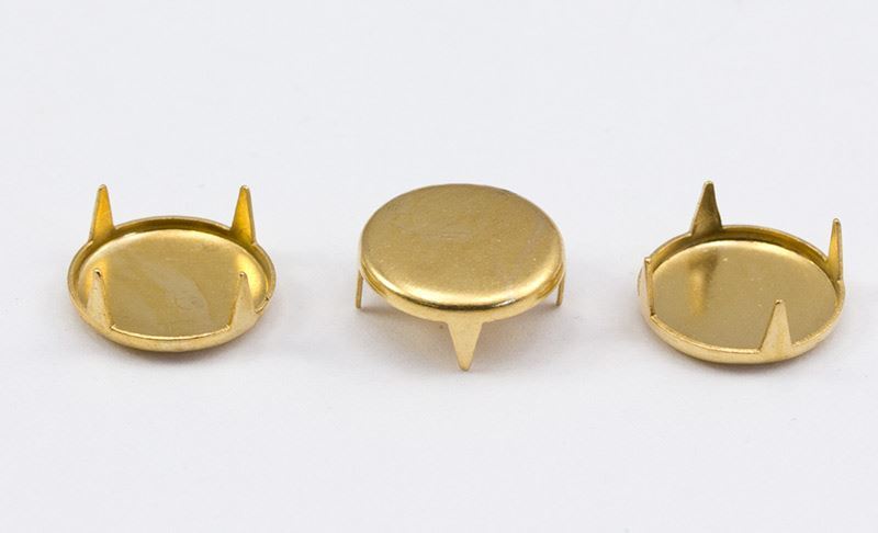 6.5mm Gold Spot Stud 4 Prongs Non Rusting  - 100 PCS