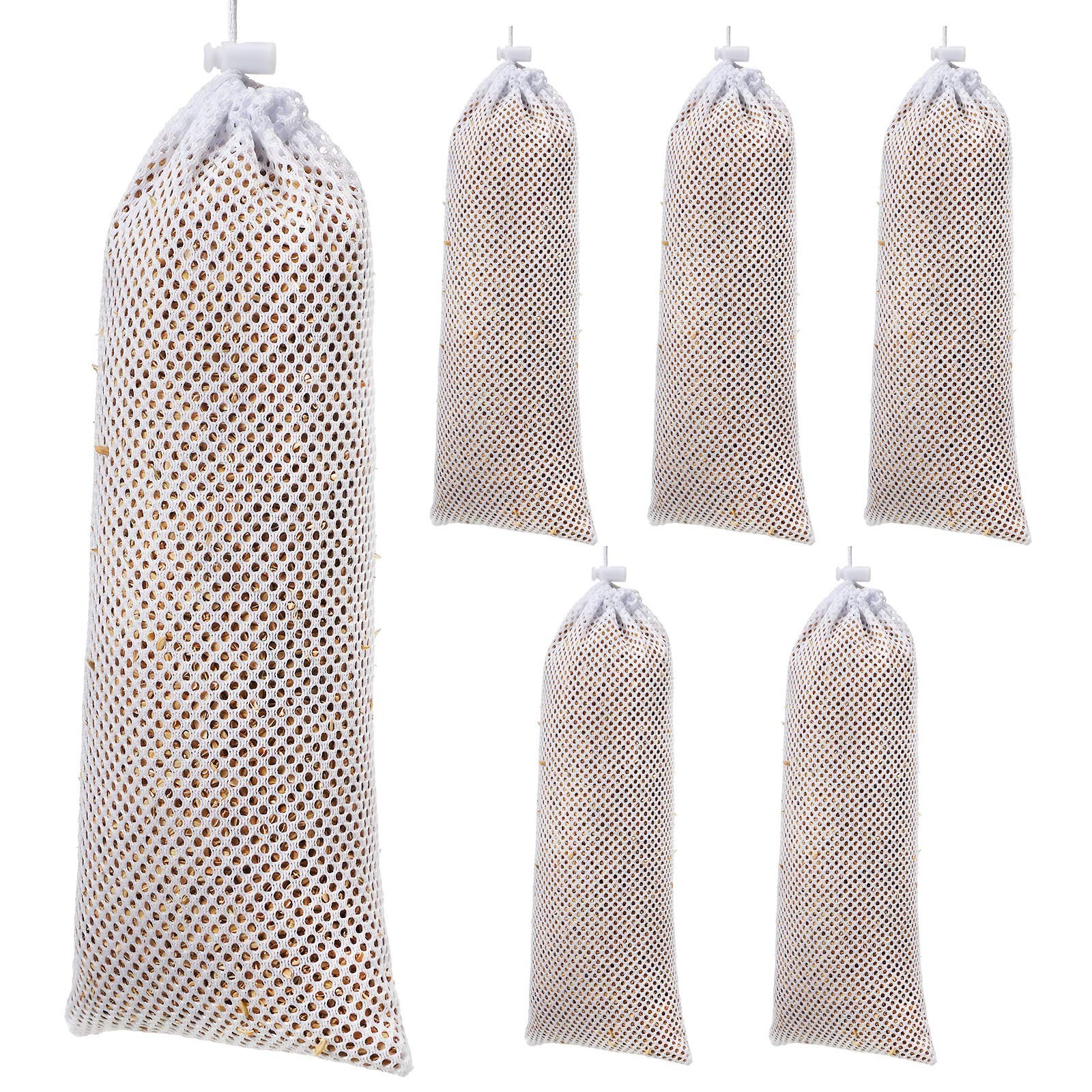 Weewooday 6 Pieces Finch Sock Feeder, Thistle Seed Bird White
