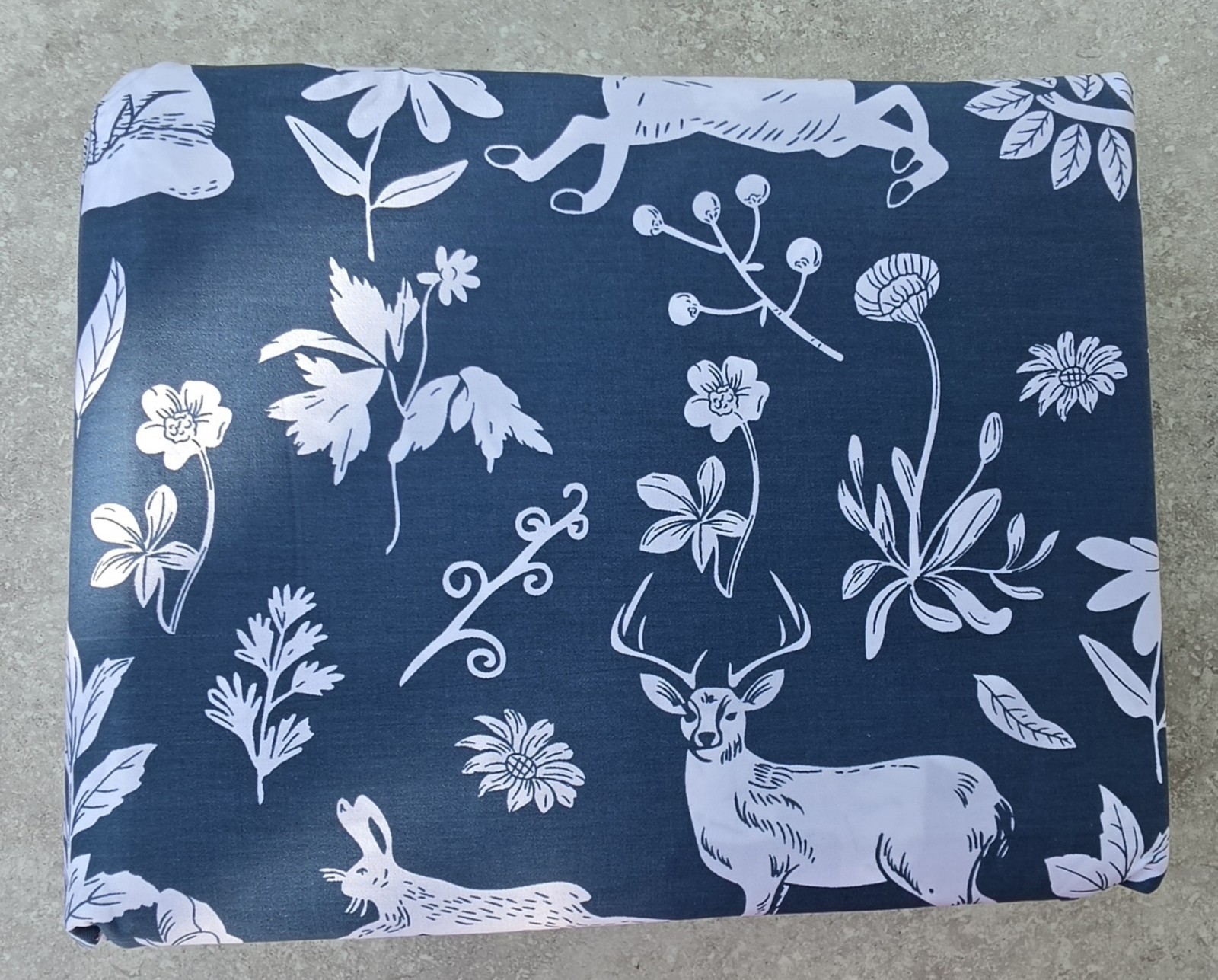 NEW 100% Breathable Cotton Whimsical Wildlife Deer Fox Rabbits KING Sheet Set