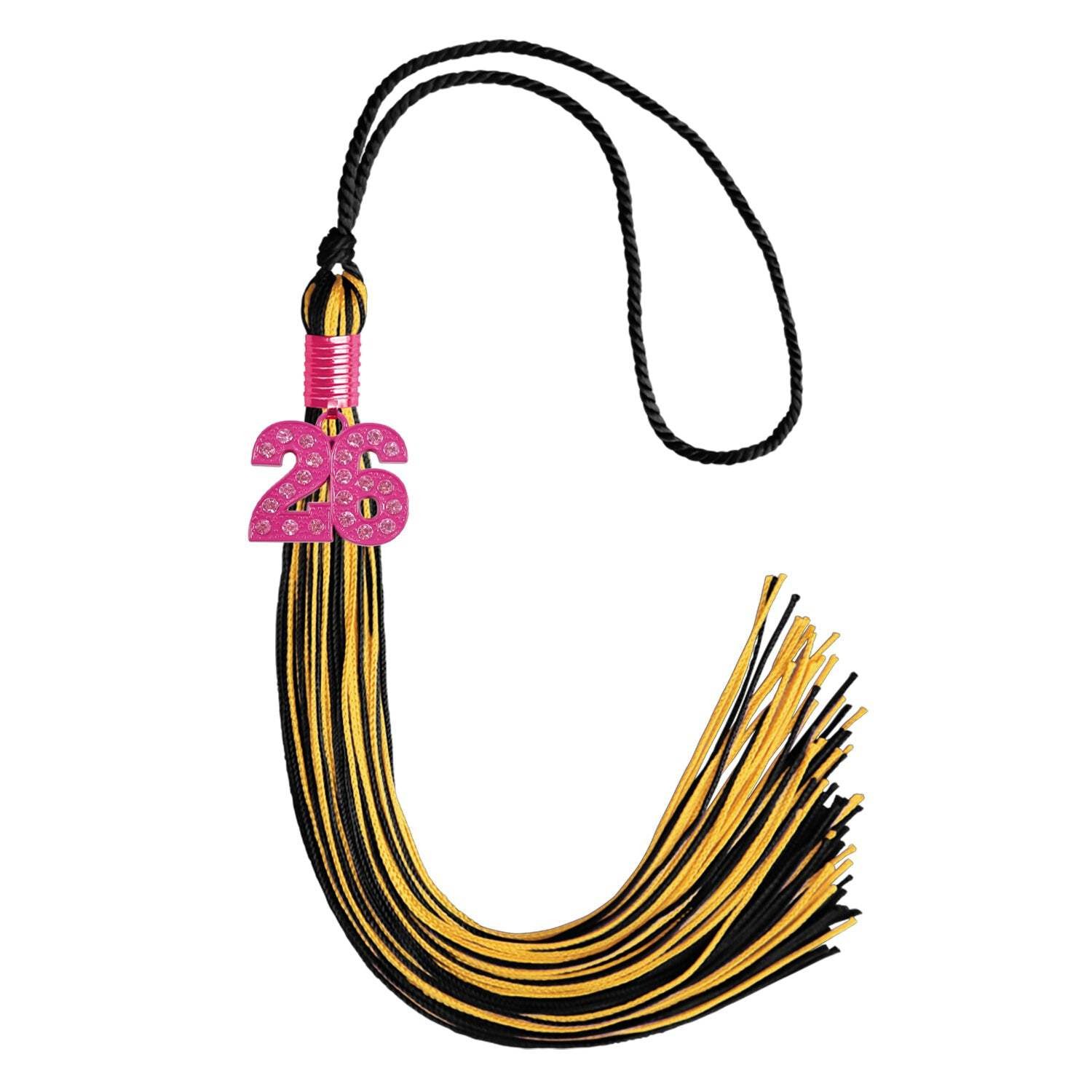 Endea Graduation Black/Gold Mixed Color Tassel With Pink Bling Charm 2024