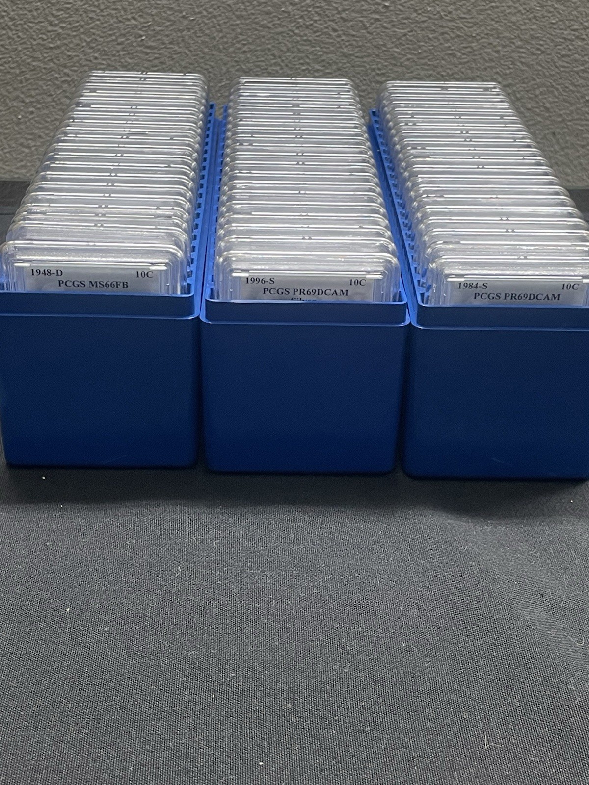 Lot Of 60 Roosevelt Dimes, PCGS Graded, Silver Dimes, 1948-2006