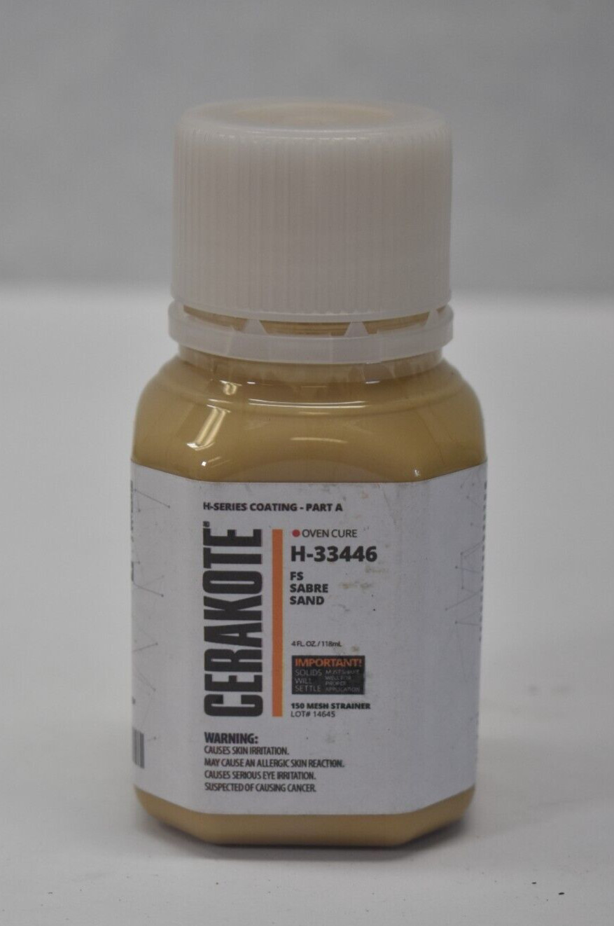Cerakote H Series Oven Cure Coating w Part B 125mL Bottle H-33446 FS Sabre Sand