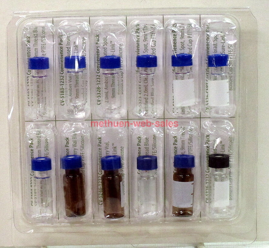 Chemglass Life Sciences~Glass Sample Vials X 12 Per Pack~Bonded Closures~