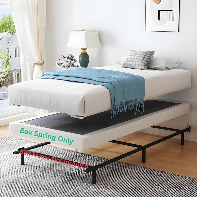 Sturdy Twin Box Spring Metal Foundation Easy Assembly Durable Squeak Resistant